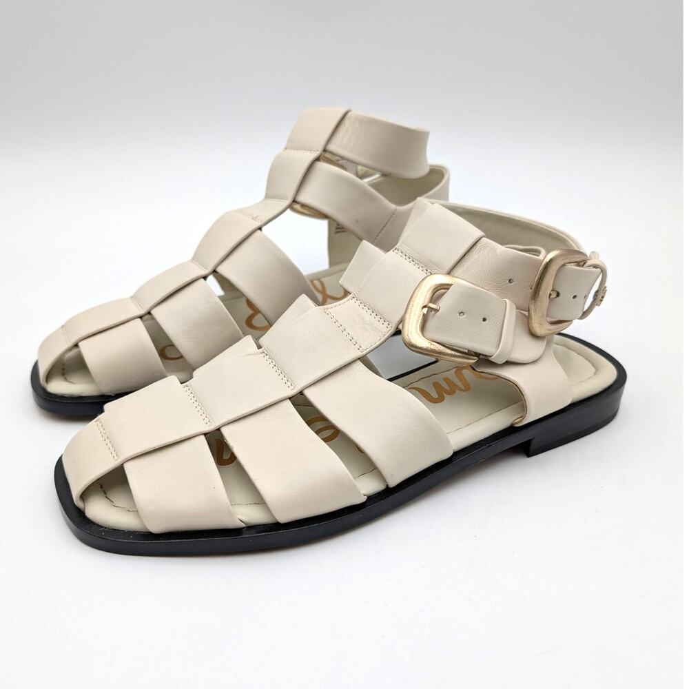 Sam Edelman Dawn Sandals Women's Modern Ivory Leather Size US7M EU37